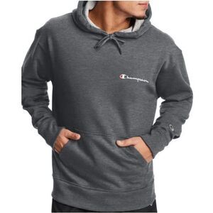 Champion Men's Fleece Pullover Drawstring Hoodie Gray Size Small